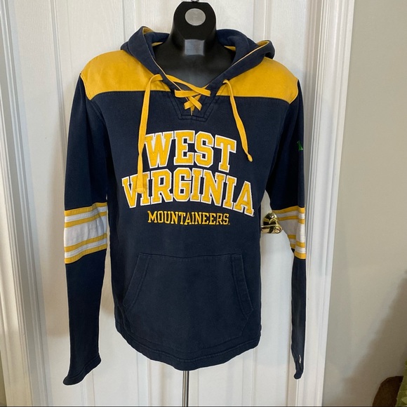 Champion West Virginia Mountaineers Hoodie Men’s (Unisex) Navy & Yellow Small - Picture 1 of 9